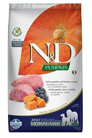 Speciale Aanbieding Farmina N&D Hond Pumpkin Lam, Pompoen & Bosbes Adult Medi/Maxi 2,5 kg